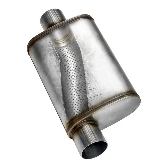 Flowmaster Flow FX Muffler - 2.50 Offset In/ 2.50 Offset Out - Moderate Sound - Stainless Steel