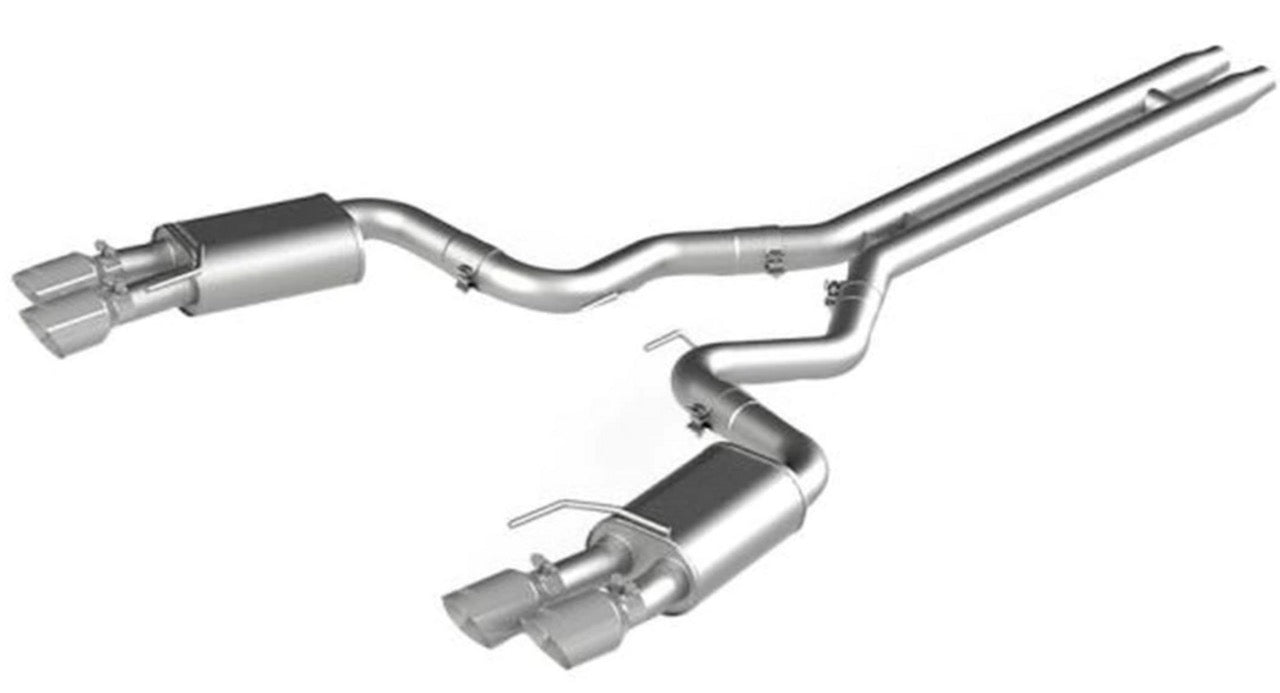 MBRP Ford Mustang GT 5.0L 2018 - 2023, 3" Cat Back, with Quad 4" Dual Wall Tips, Street Version, AL