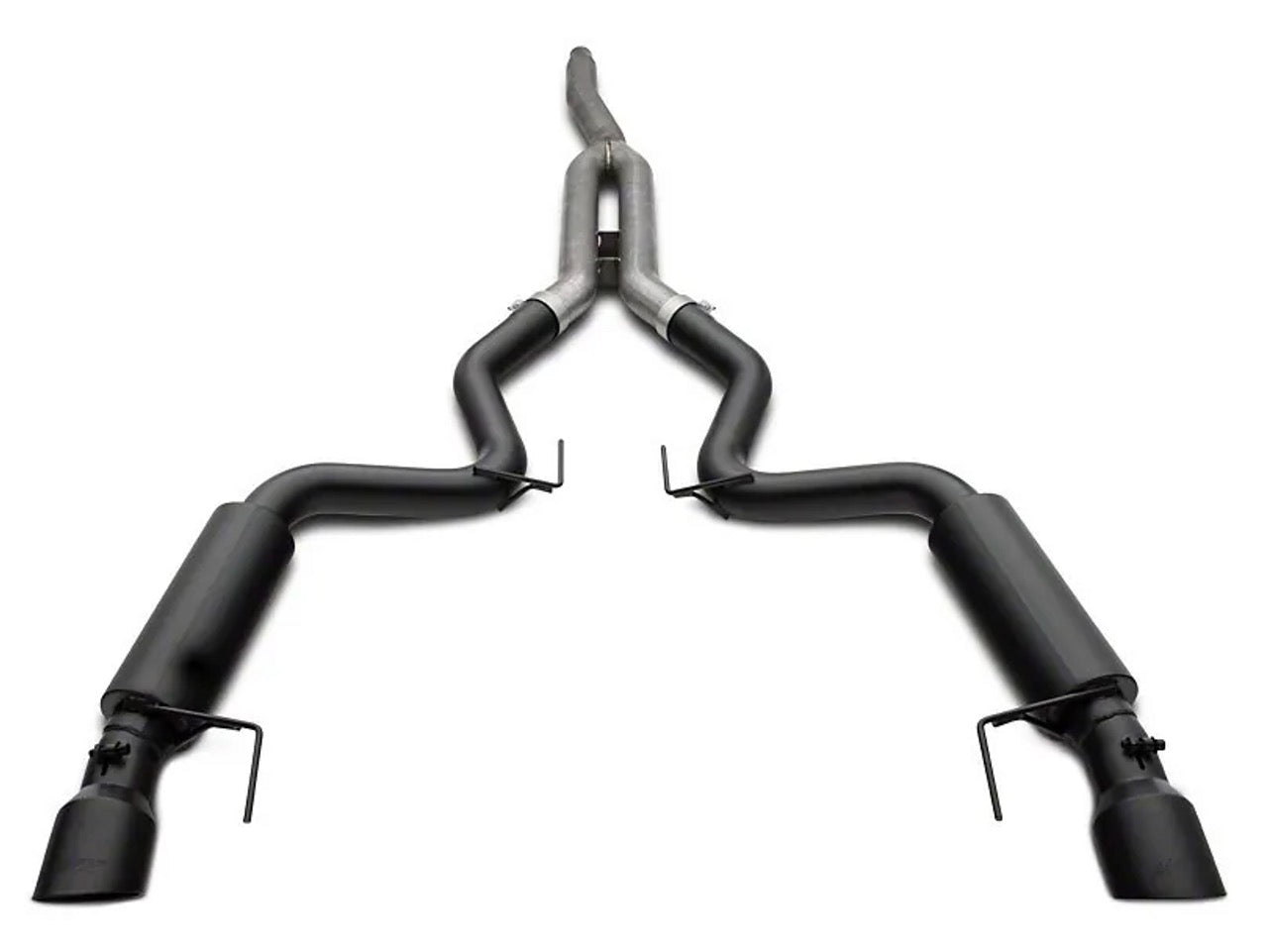 MBRP Ford Mustang 2.3 EcoBoost - not convertible 2015 - 2025, 3" Cat Back, Dual Split Rear, Race Version, 4.5" tips, Black Coated