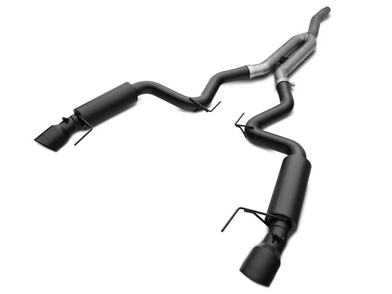 MBRP Ford Mustang 2.3 EcoBoost - not convertible 2015 - 2025, 3" Cat Back, Dual Split Rear, Race Version, 4.5" tips, Black Coated