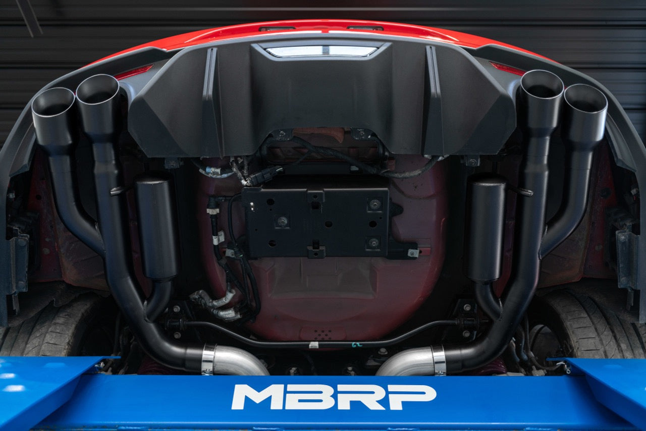 MBRP 3" Cat Back, with Quad 4" Dual Wall Tips, Race Version, AL, Ford Mustang GT 5.0L 2018 - 2023