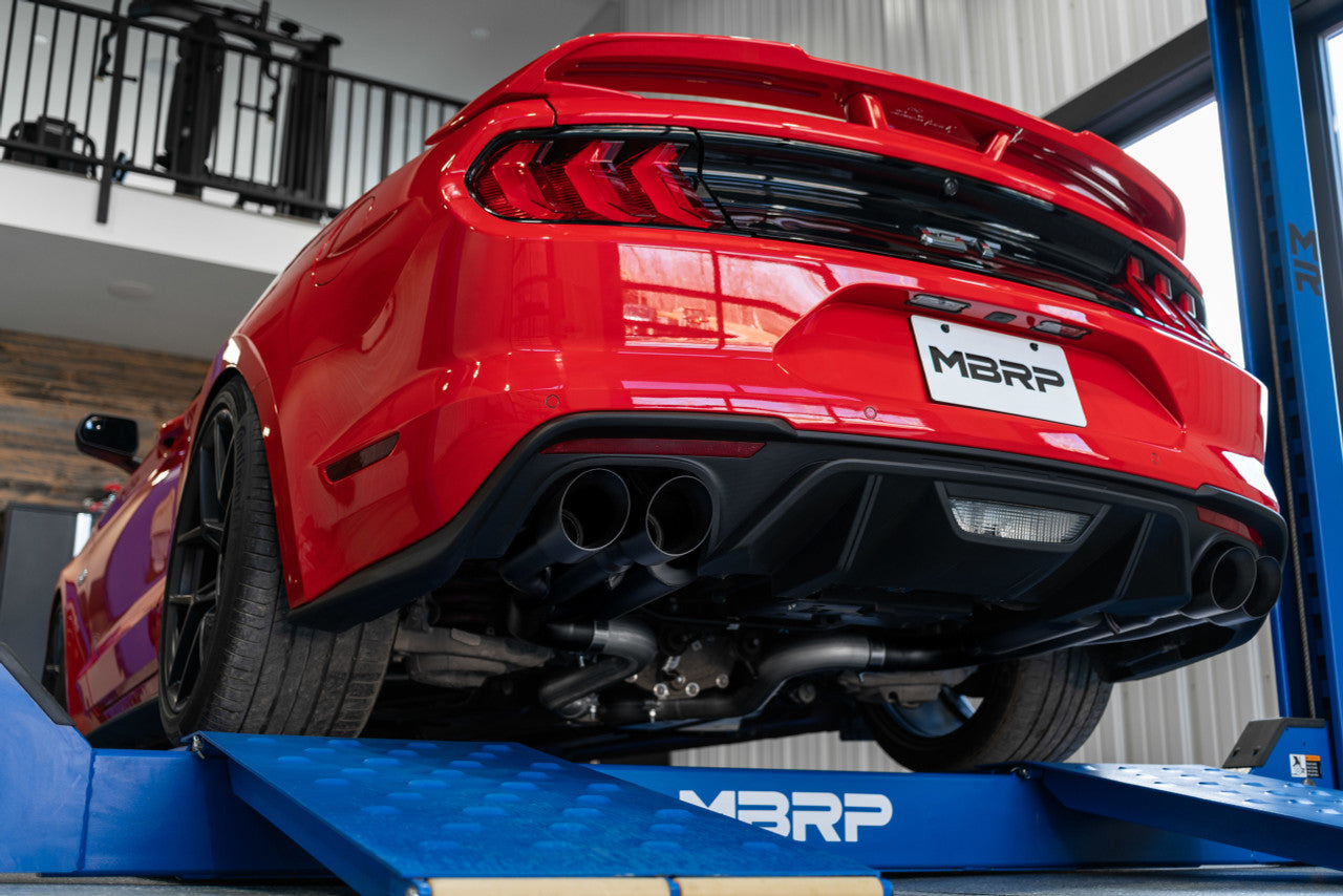MBRP Ford Mustang GT 5.0L 2018 - 2023, 3" Cat Back, with Quad 4" Dual Wall Tips, Race Version, T304