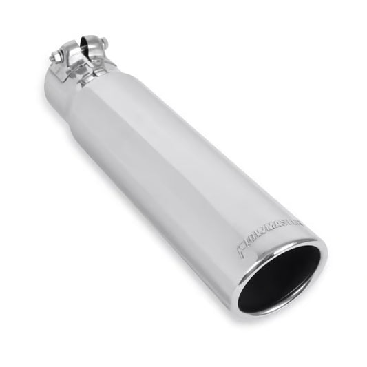 Flowmaster Exhaust Tip - 3.00 in. Rolled Angle Polished SS Fits 2.50 in. Tubing - clamp on
