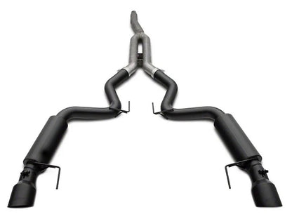 MBRP Ford Mustang 2.3 EcoBoost - not convertible 2015 - 2025, 3" Cat Back, Dual Split Rear, Race Version, 4.5" tips, Black Coated
