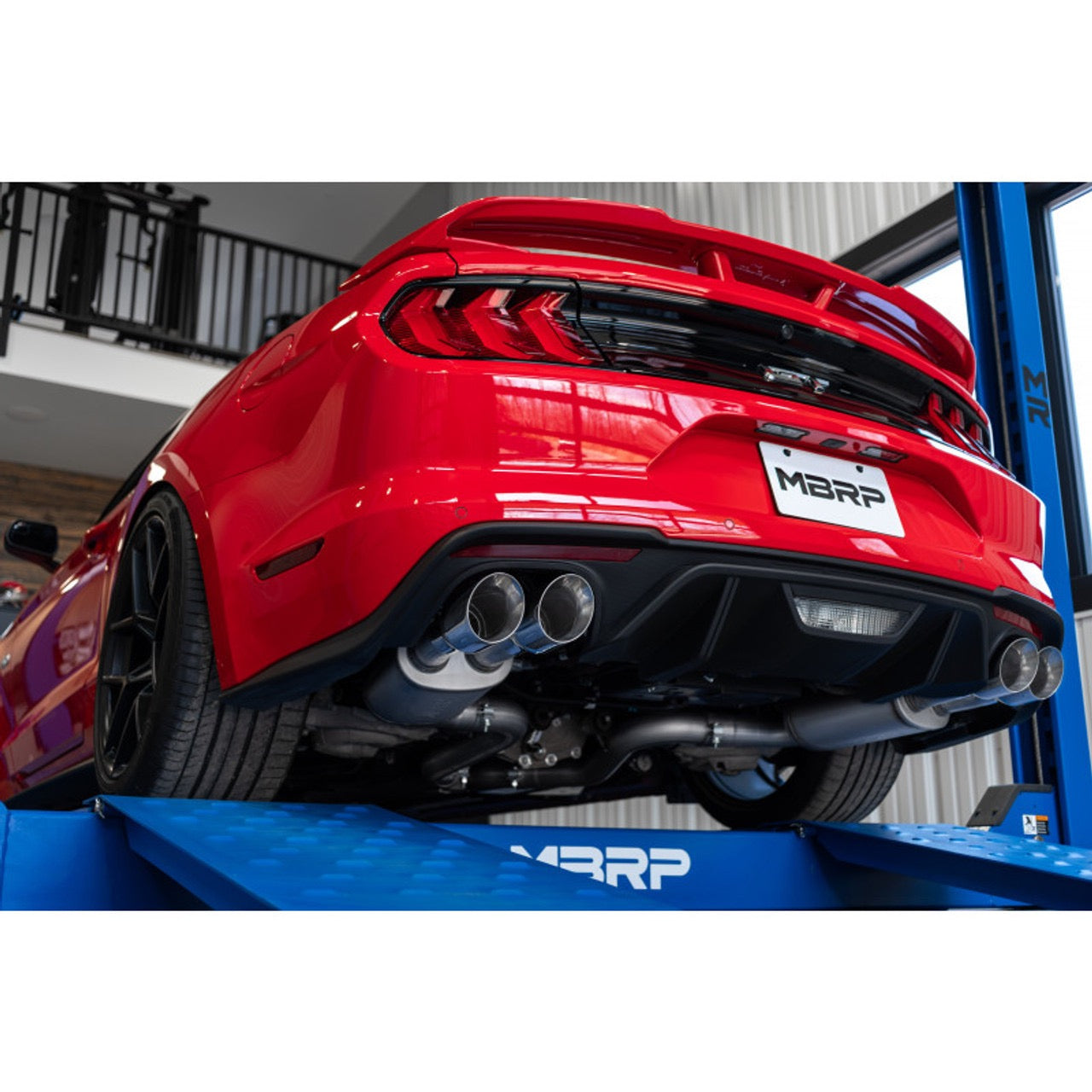 MBRP Ford Mustang GT 5.0L 2018 - 2023, 3" Cat Back, with Quad 4" Dual Wall Tips, Street Version, AL