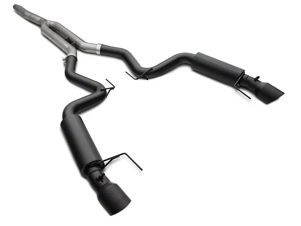 MBRP Ford Mustang 2.3 EcoBoost - not convertible 2015 - 2025, 3" Cat Back, Dual Split Rear, Race Version, 4.5" tips, Black Coated