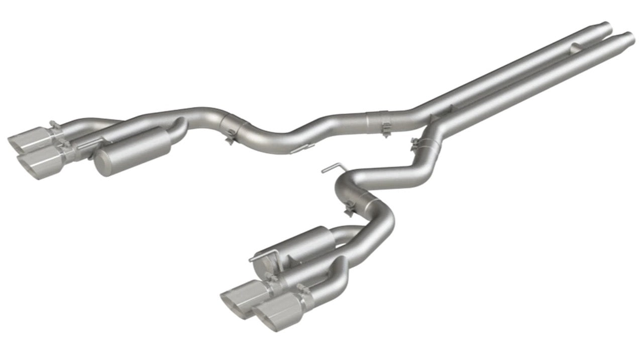 MBRP 3" Cat Back, with Quad 4" Dual Wall Tips, Race Version, AL, Ford Mustang GT 5.0L 2018 - 2023
