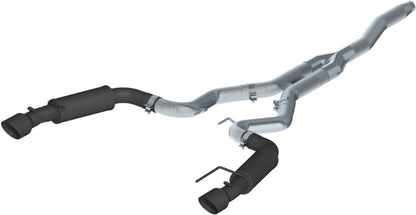 MBRP Ford Mustang 2.3 EcoBoost - not convertible 2015 - 2025, 3" Cat Back, Dual Split Rear, Race Version, 4.5" tips, Black Coated