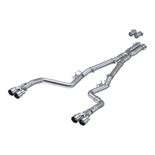 MBRP Dual Cat-Back Exhaust System – Quad Tips (Race) – Aluminized Steel – Dodge Challenger 6.2L & 6.4L HEMI (2015–2023), 5.7L HEMI (2017–2023)