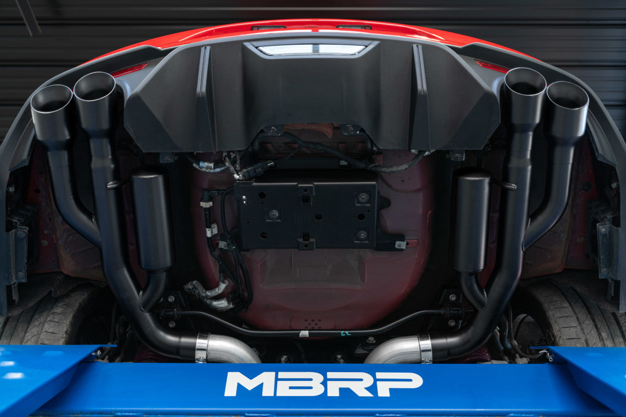 MBRP Ford Mustang GT 5.0L 2018 - 2023, 3" Cat Back, with Quad 4" Dual Wall Tips, Race Version, T304
