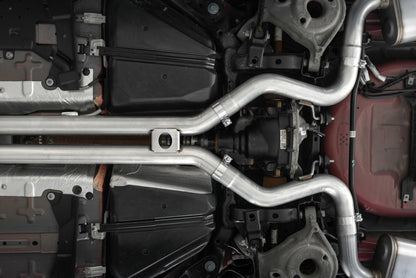MBRP Ford Mustang GT 5.0L 2018 - 2023, 3" Cat Back, Dual Quad Split Rear Exit, Active Exhaust, T304 w/ Carbon Fiber Tips