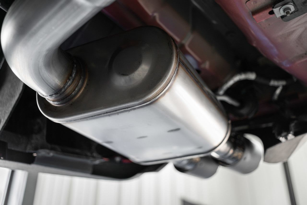 MBRP Ford Mustang GT 5.0L 2018 - 2023, 3" Cat Back, Dual Quad Split Rear Exit, Active Exhaust, T304 w/ Carbon Fiber Tips